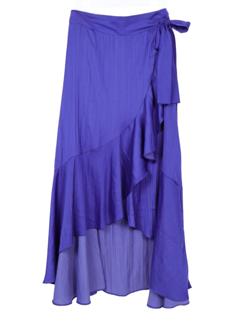 Maeve Anthropologie Purple Wrap Maxi Skirt Asymmetrical Tie Waist XXSP